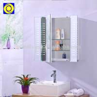 Bathroom led mirror three doors large metal storage cabinet